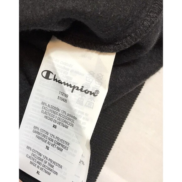 Women’s Champion Reverse Weave Sleeve Logo High-Neck Sweatshirt Black XL‎ - Picture 10 of 10